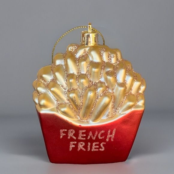 Other - Christmas Box of French Fries Christmas Ornament Plastic 3.5"